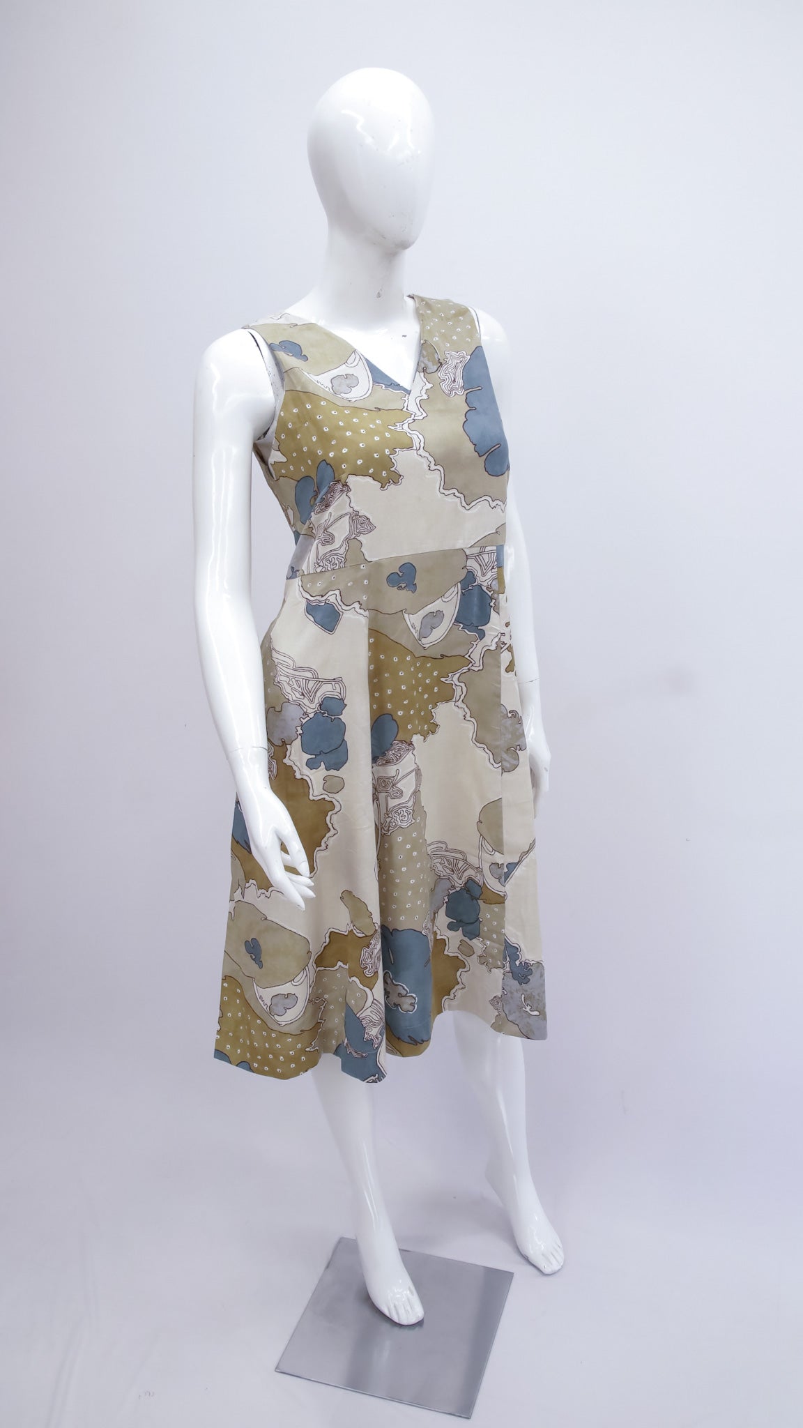 Beige Geometric Dress