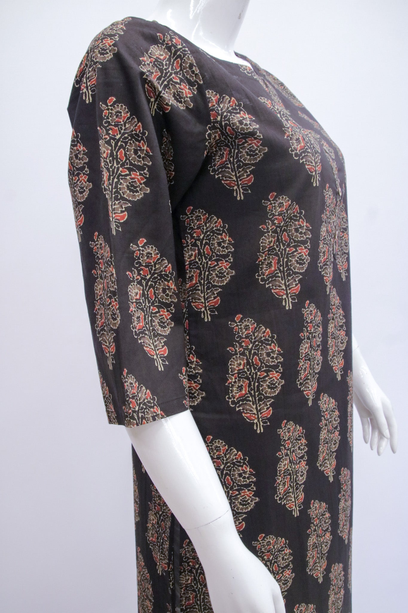 Cotton Black Floral Kurti