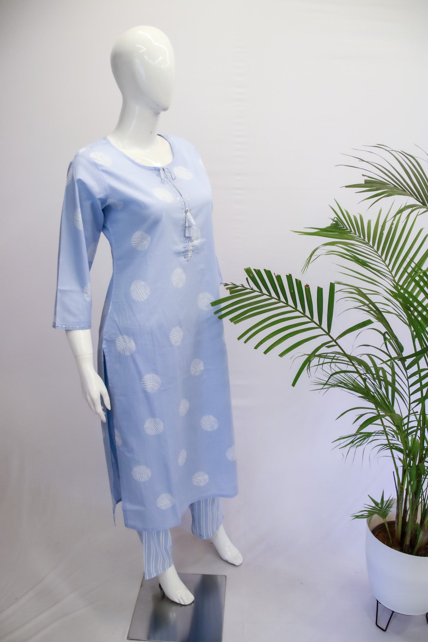 Cotton Blue Top & Pant Set