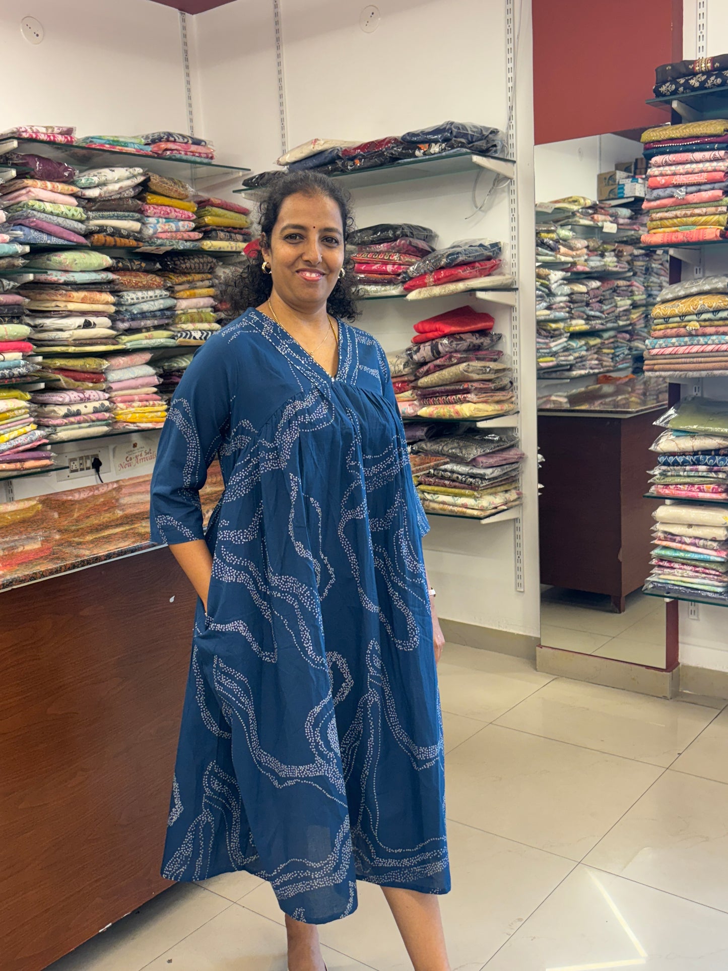 Cotton Dark Blue Dress