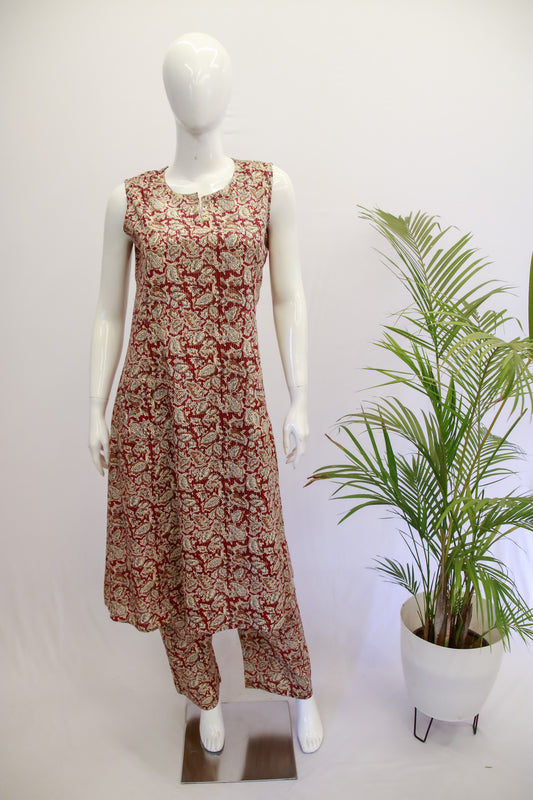 Cotton Sleeveless  Top and Bottom Set