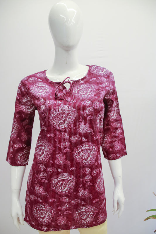 Cotton Wine Short Top
