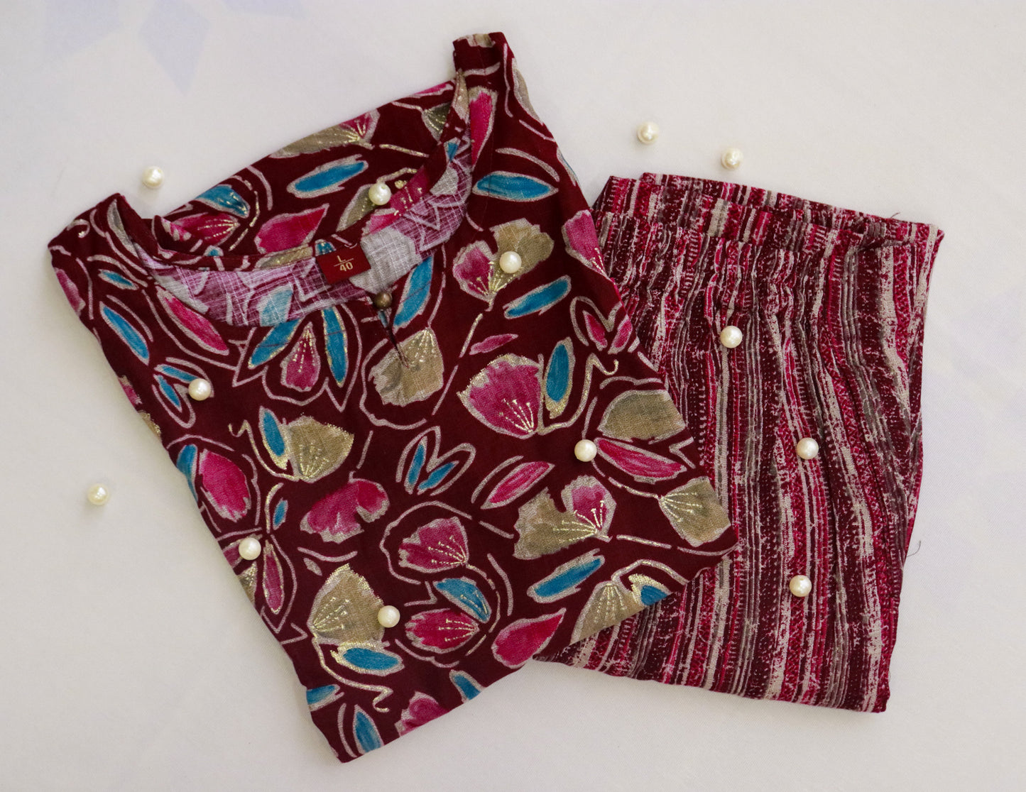 Dark Wine Top and Pant Set