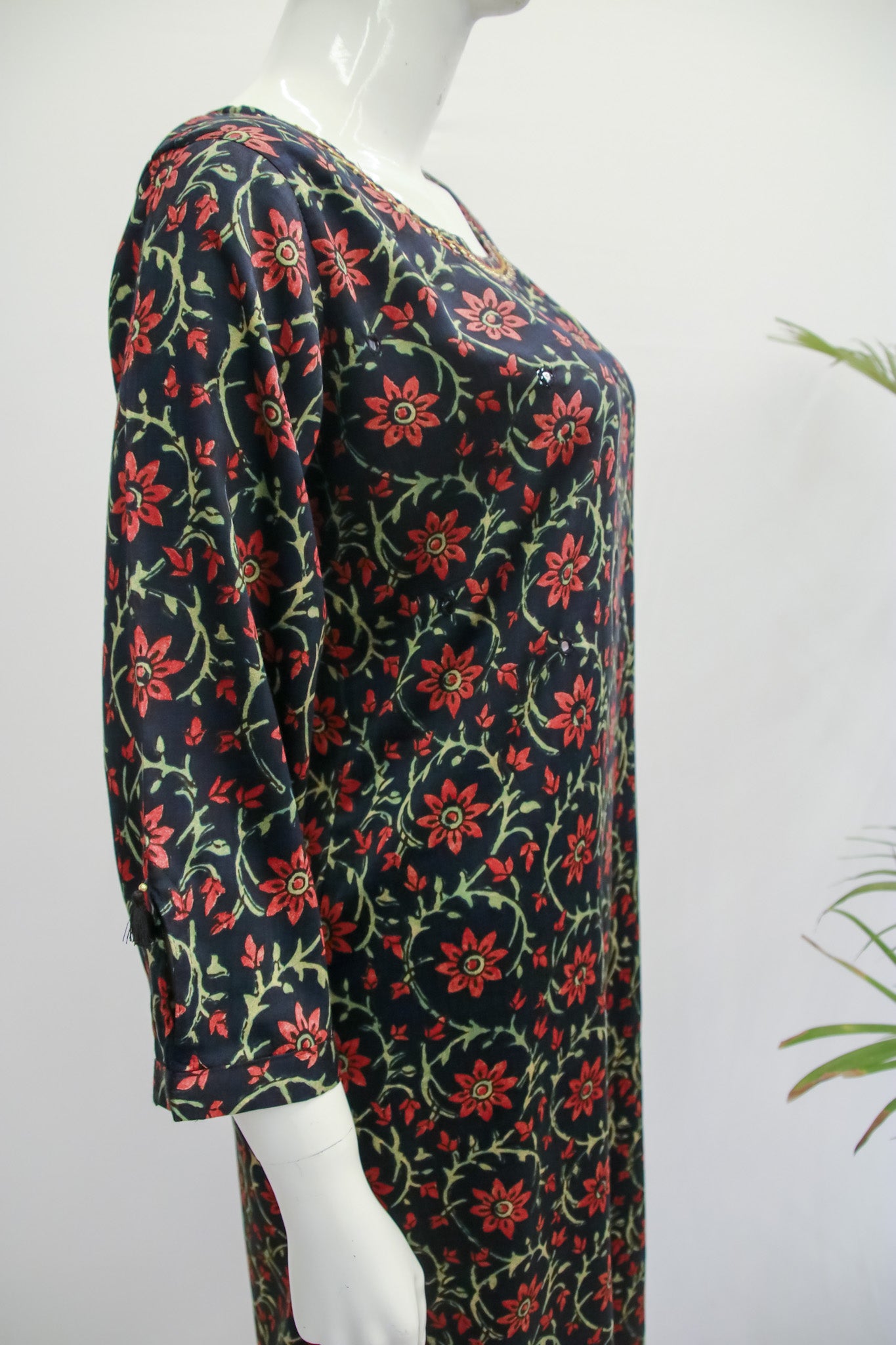 Gajji Silk Dark Green Kurti