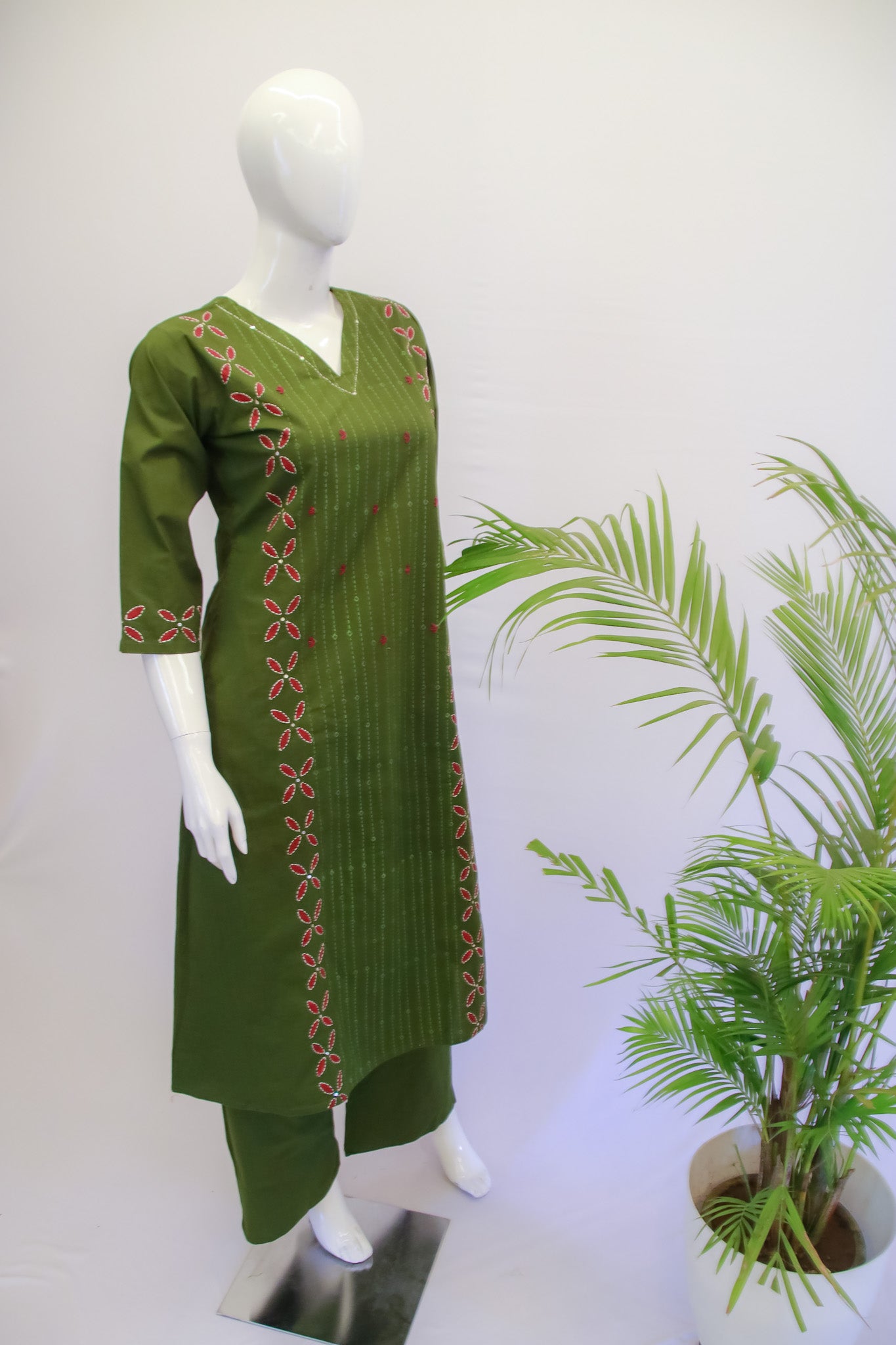 Green Cotton Top and Pant Set