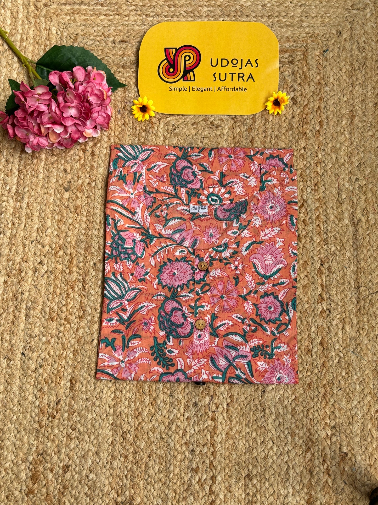 Jaipur Short Tunic - Pinkish Orange