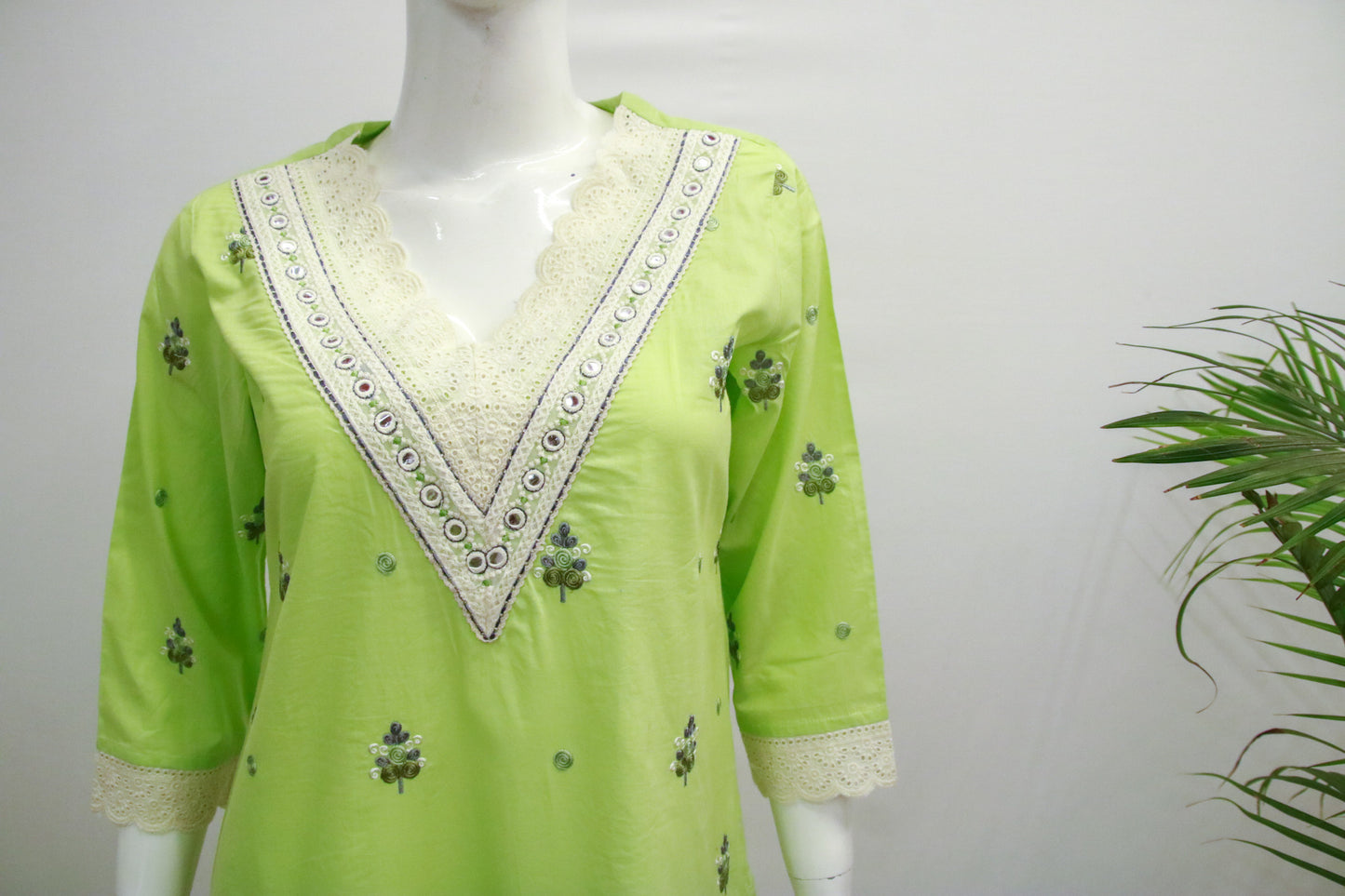 Cotton Green Dupatta Set