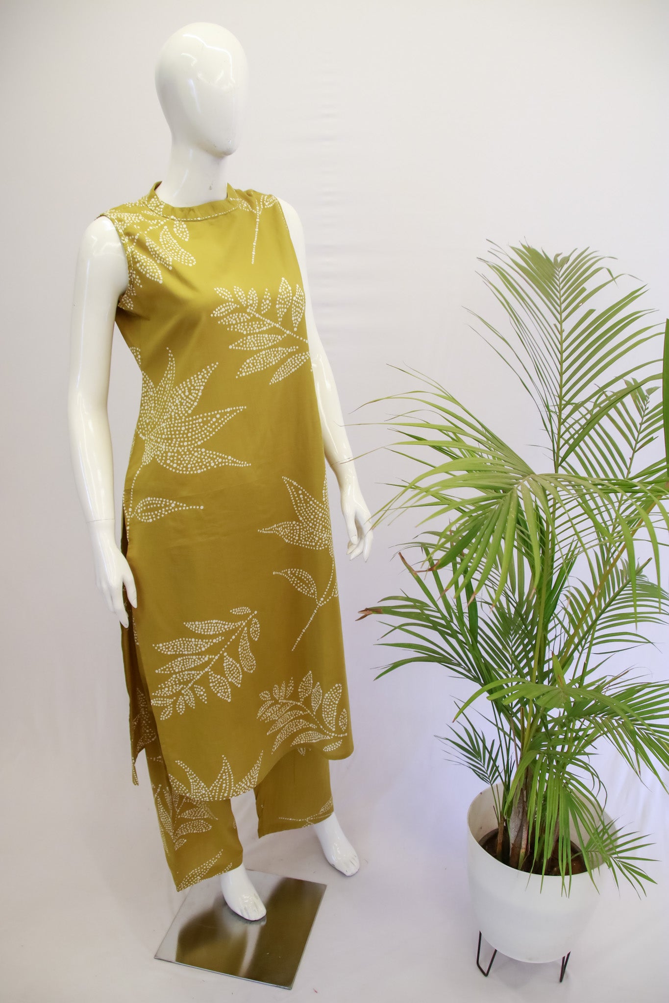 Mustard Sleeveless Top and Pant Set