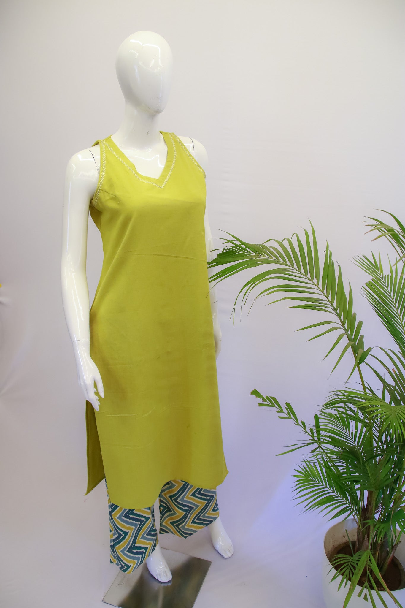 Flex Cotton Mustard Top and Pant Set