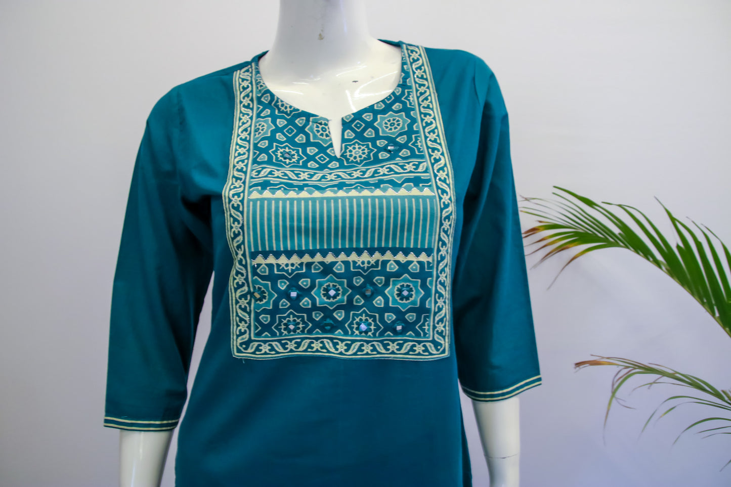 Rama Green Cotton Dupatta Set