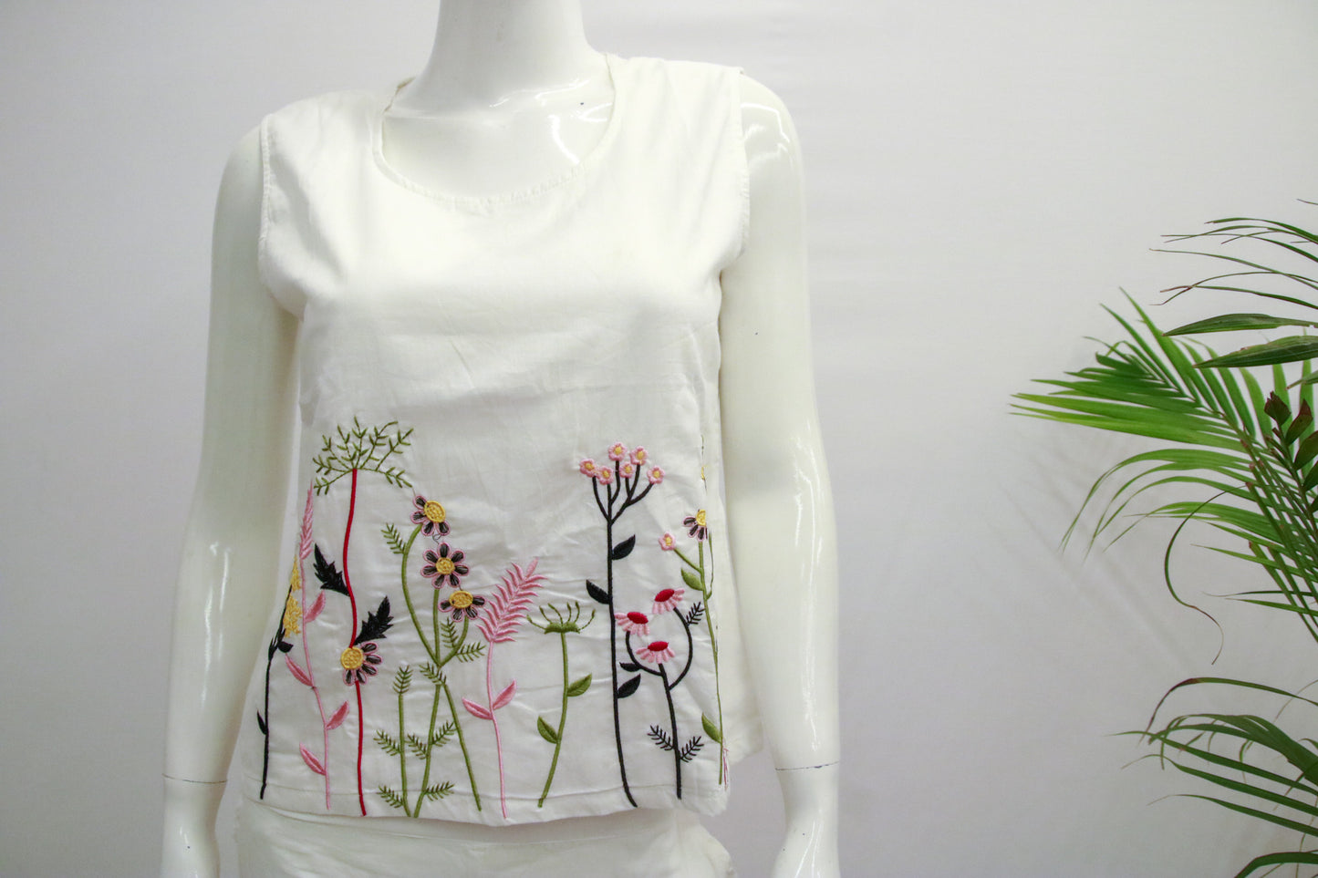 White Cotton Crop Co-ord Set