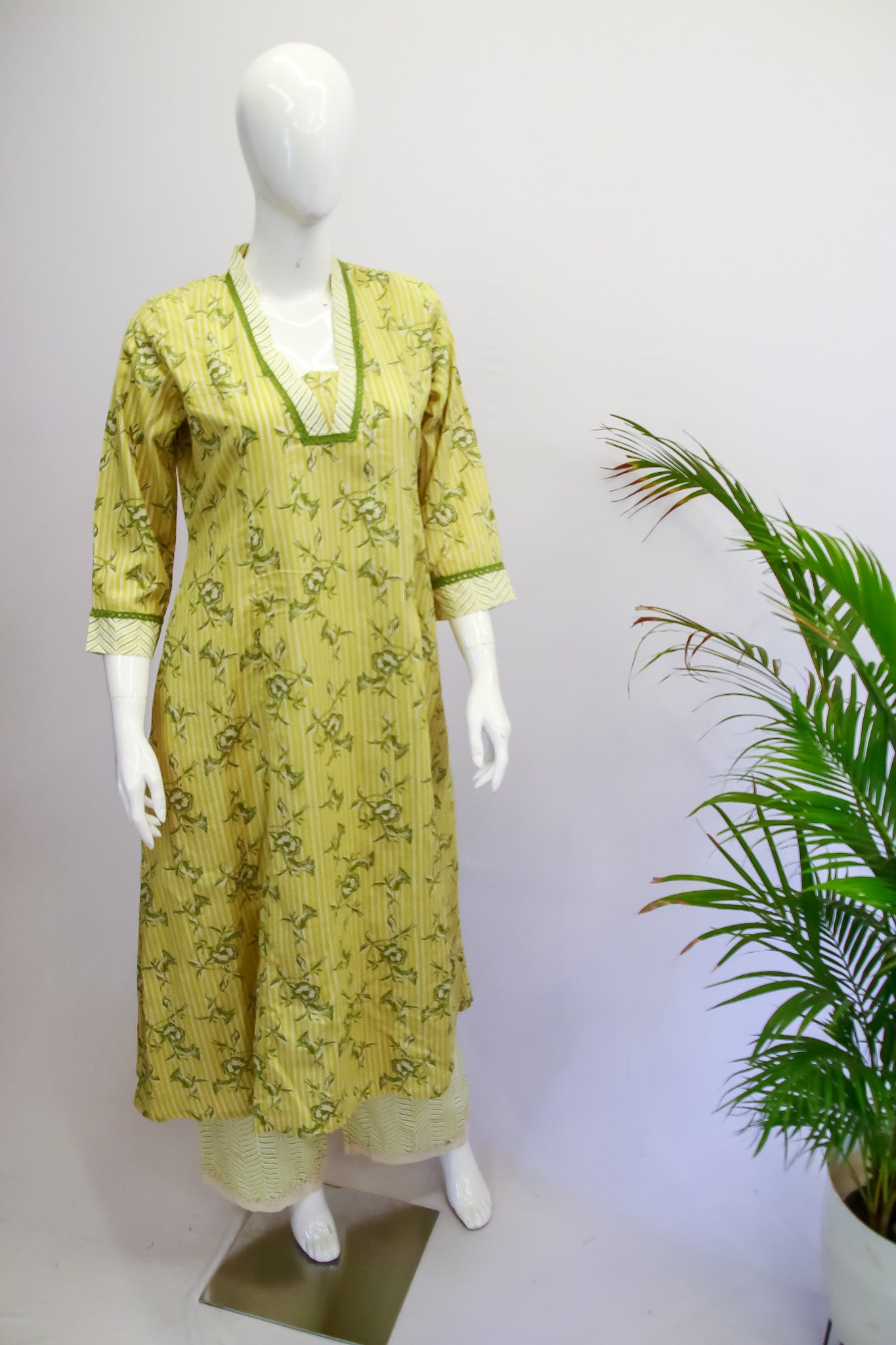 Yellow Cotton Top & Pant Set