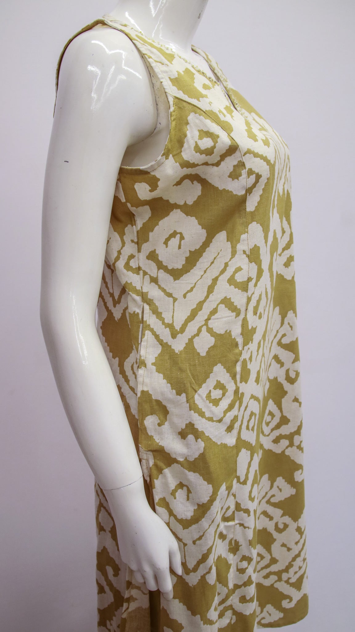 Sleeveless Brown & Cream Kurta Pant Set