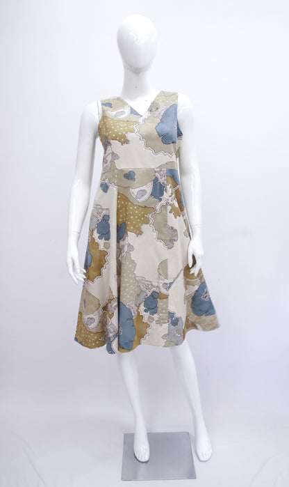 Beige Geometric Dress