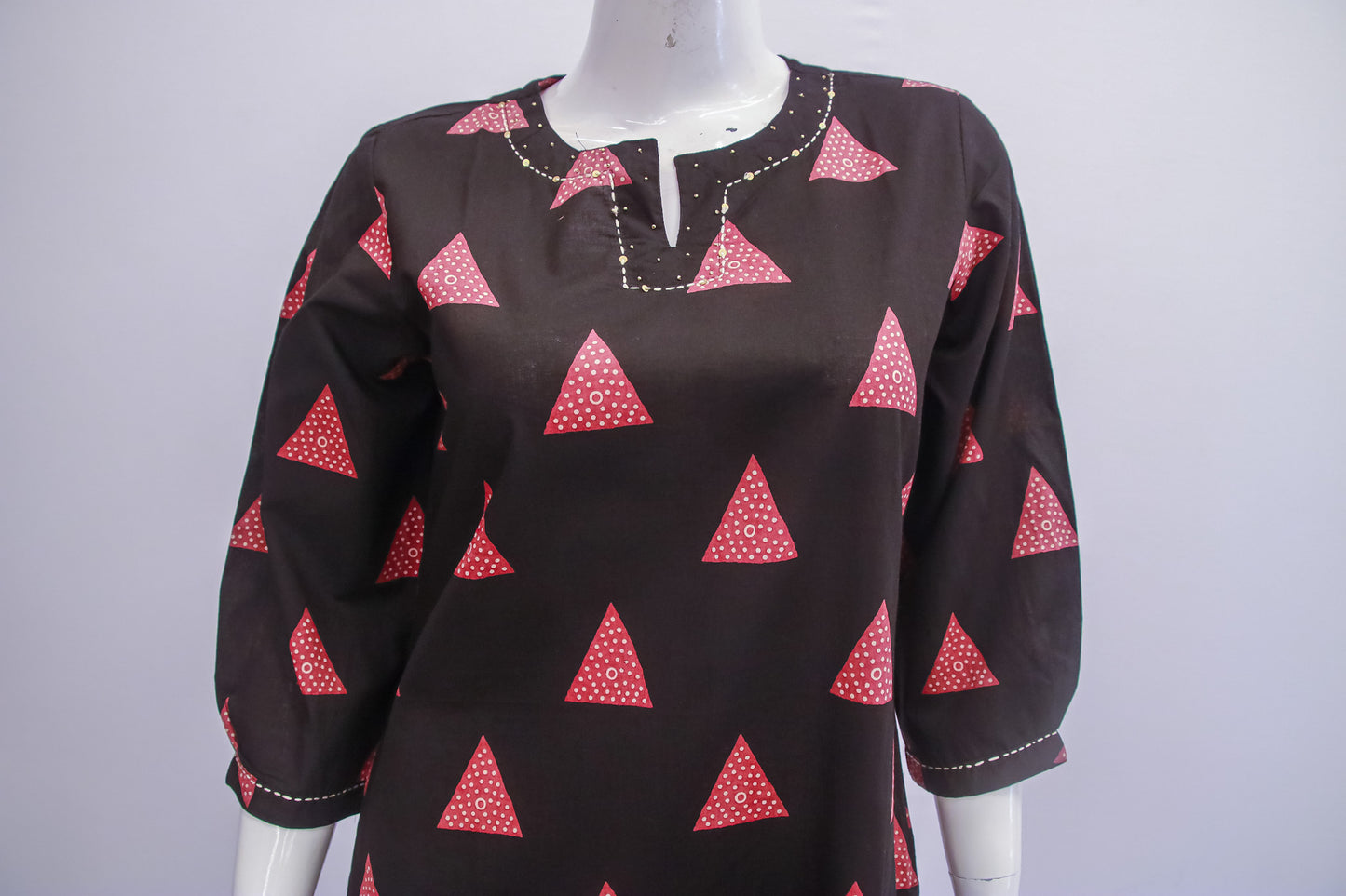 Black Ajrakh Print Dupatta Set