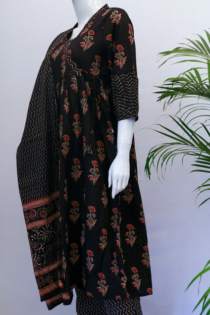 Black Anarkali Dupatta Set