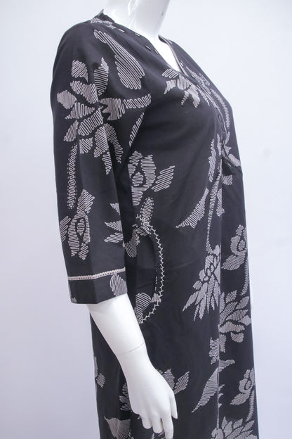 Black Floral Kurta & Pant Set
