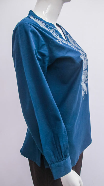 Blue colored short top