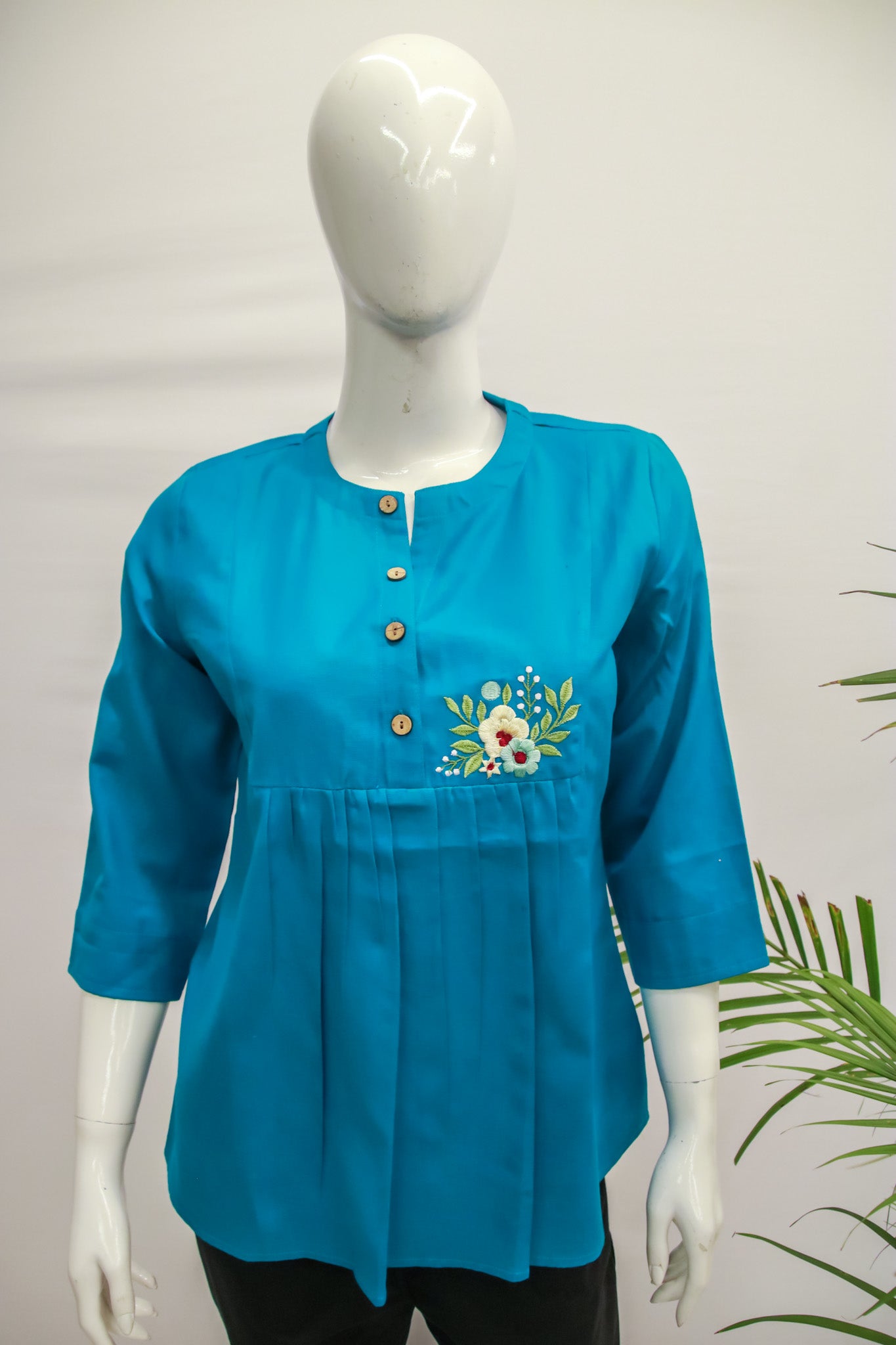 Flex Cotton Embroidery Short Top