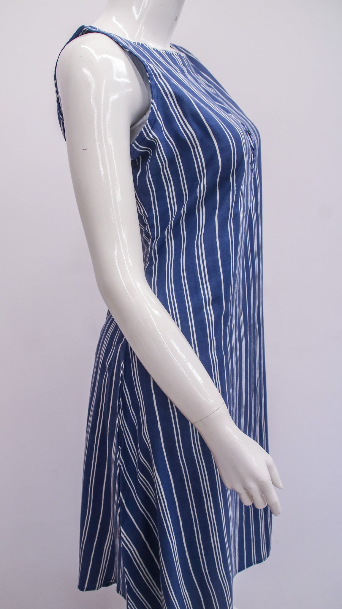 Blue Striped Sleeveless Top & Pant Set