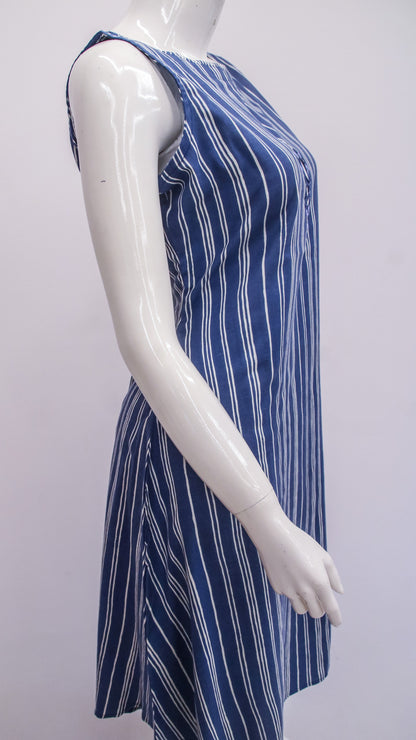 Blue Striped Sleeveless Top & Pant Set