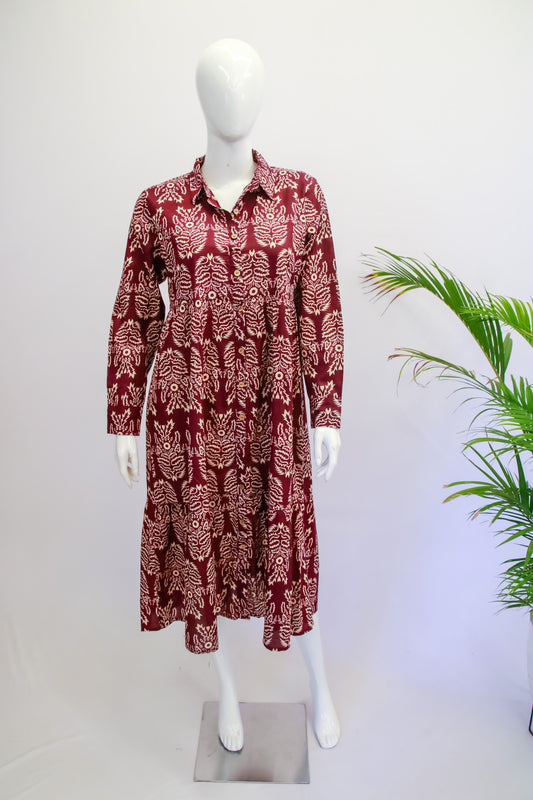 Brown Floral Dress