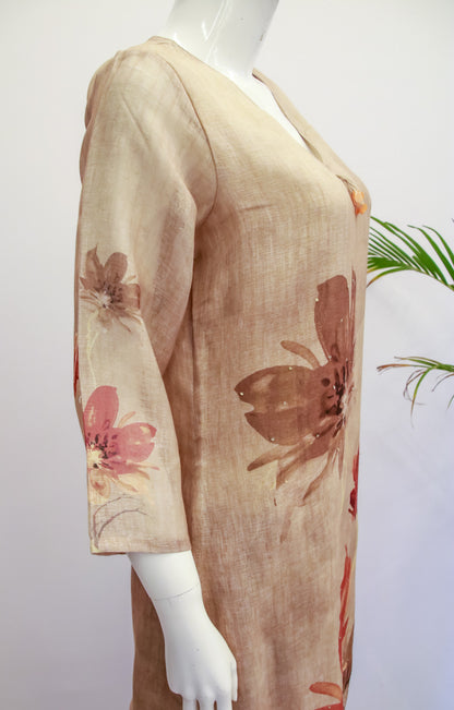 Brown Linen Top and Pant Set