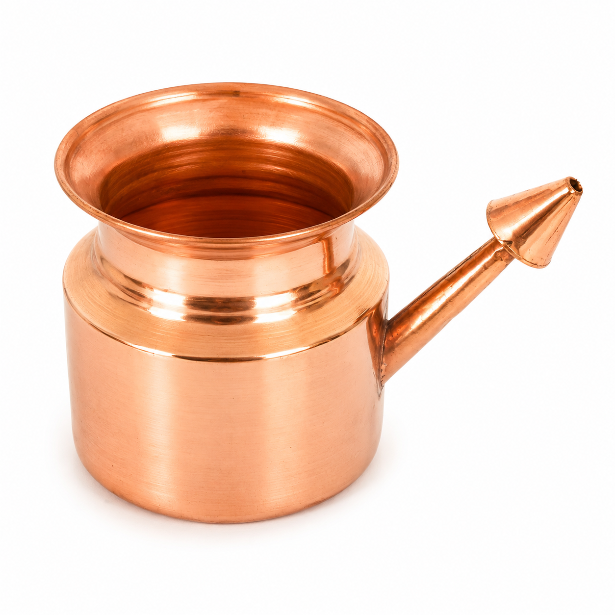 Copper Neti Pot with Rubber Tube | Jal Neti Pot for Nasal Cleansing
