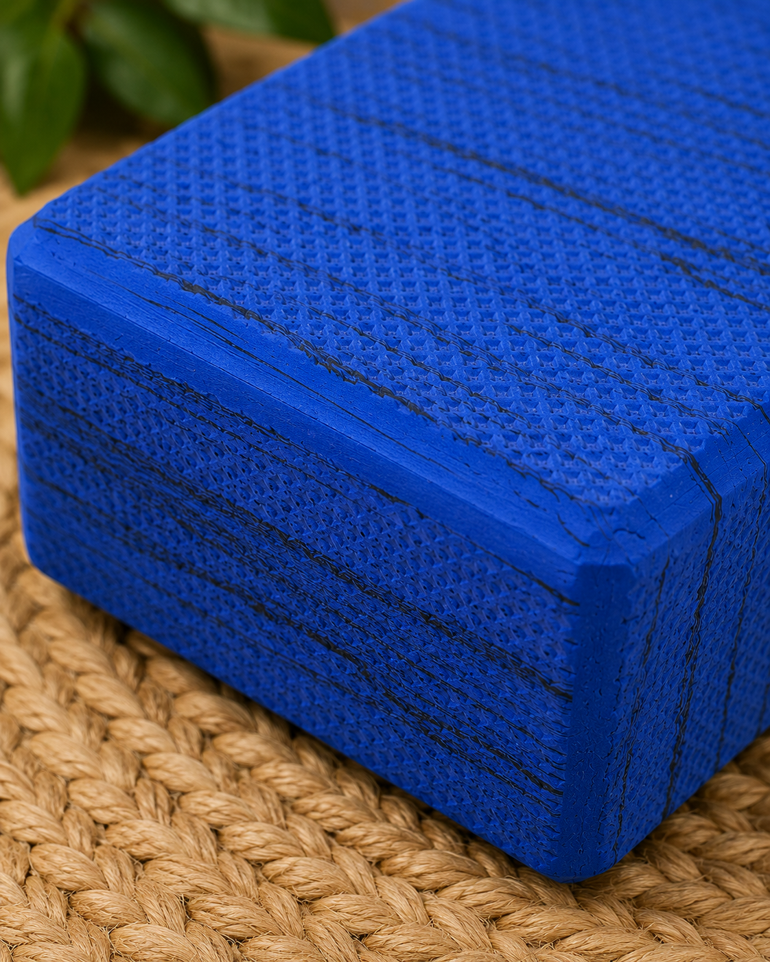 Blue high-density EVA yoga block for stretching, balance, flexibility and yoga support – Udojas Sutra