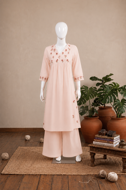 Cotton Baby Pink Top and Pant Set