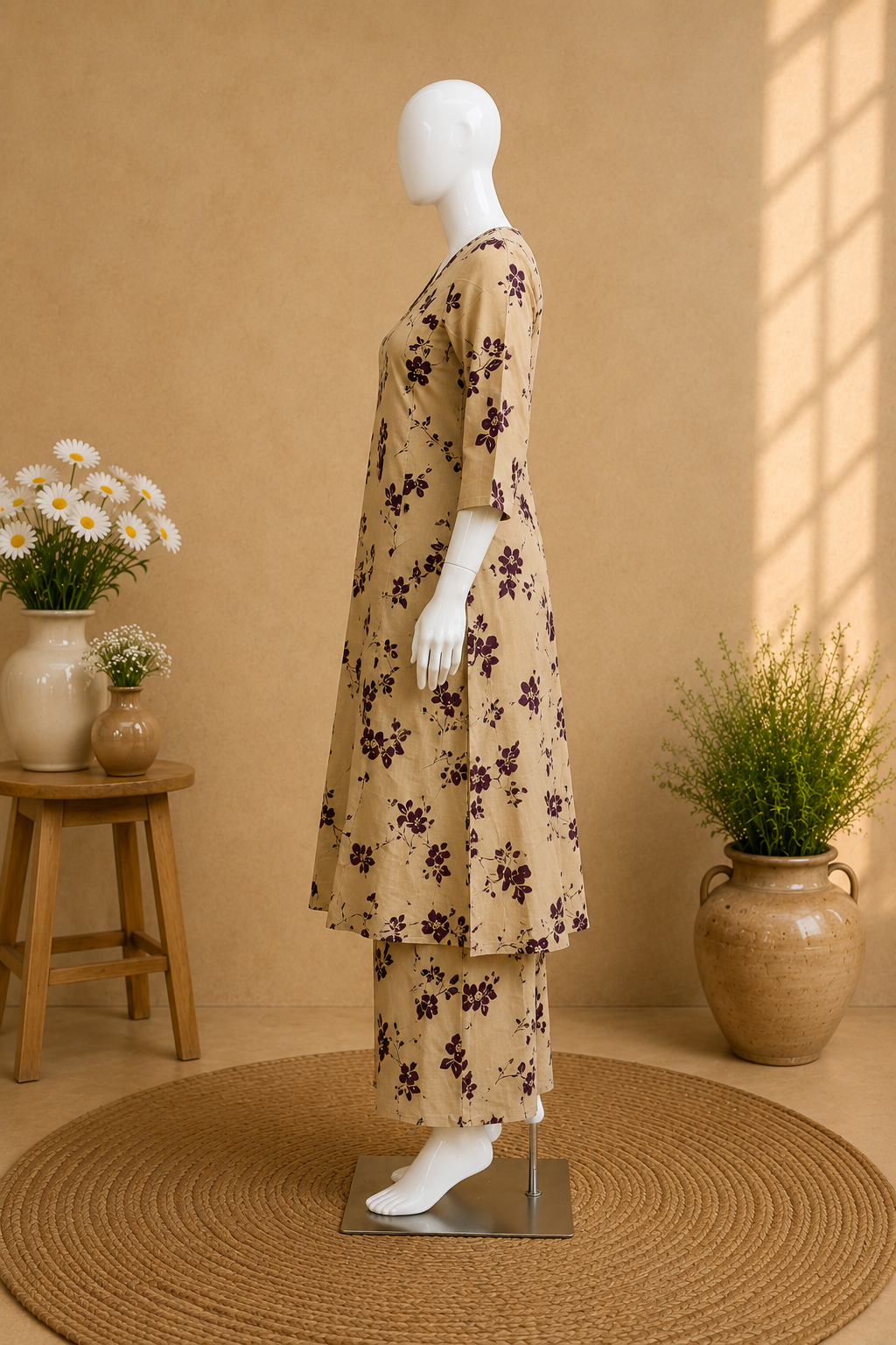 Cotton Lavender Top and Pant Set