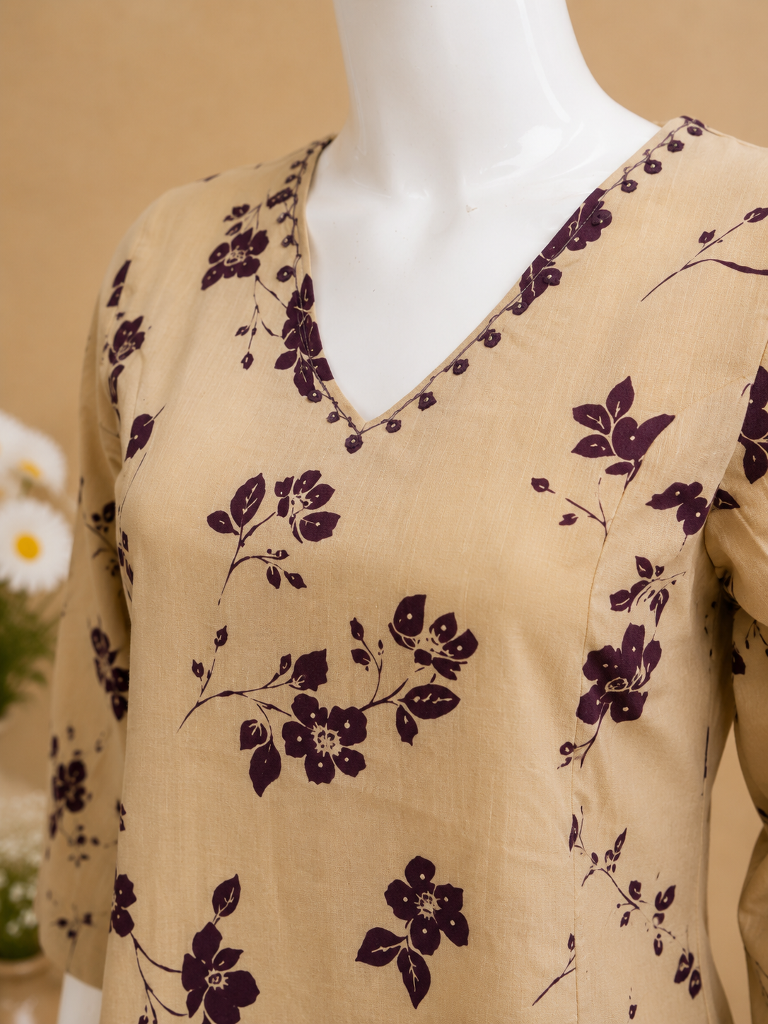 Cotton Lavender Top and Pant Set