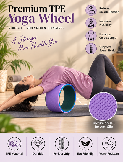 Premium Purple Yoga Wheel  Big for Back Bends, Stretching & Flexibility (Copy)