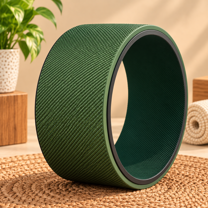 Premium Green Yoga Wheel  Big for Back Bends, Stretching & Flexibility