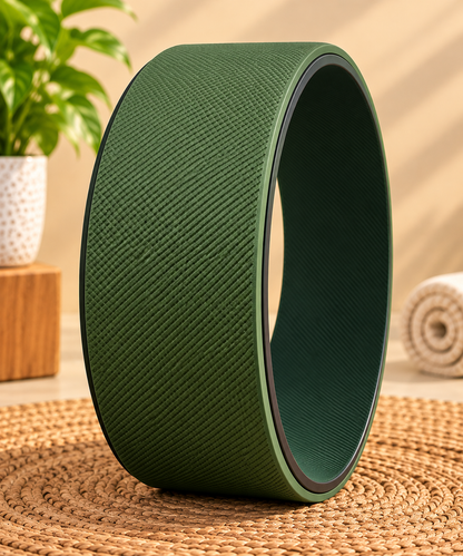 Premium Green Yoga Wheel  Big for Back Bends, Stretching & Flexibility