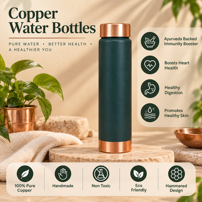 Pillar Hammered Copper Water Bottle – 750ml