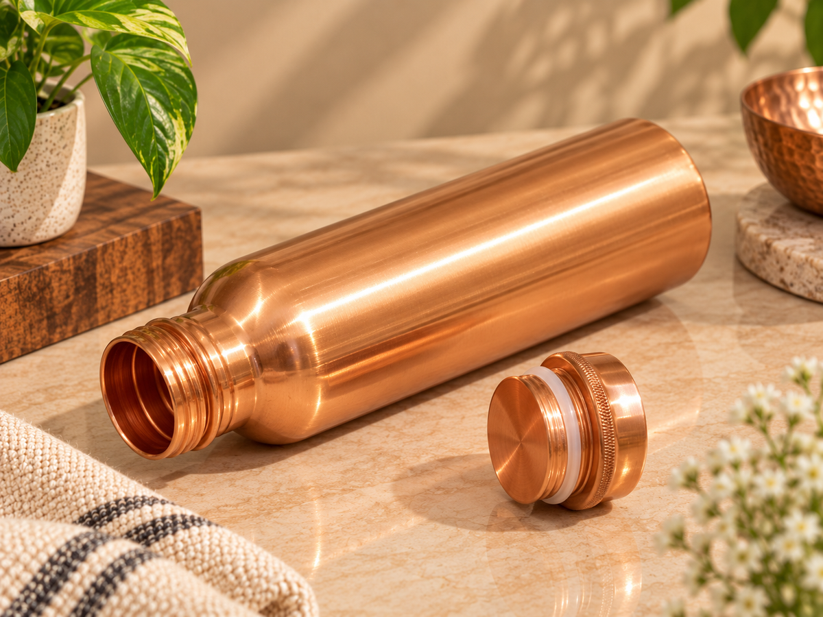 Pure Copper Water Bottle  Leakproof Copper Bottle for Daily Use
