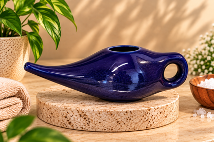 Ceramic Blue Neti Pot | Jal Neti Pot for Nasal Cleansing & Jala Kriya (Copy)