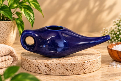 Ceramic Blue Neti Pot | Jal Neti Pot for Nasal Cleansing & Jala Kriya (Copy)