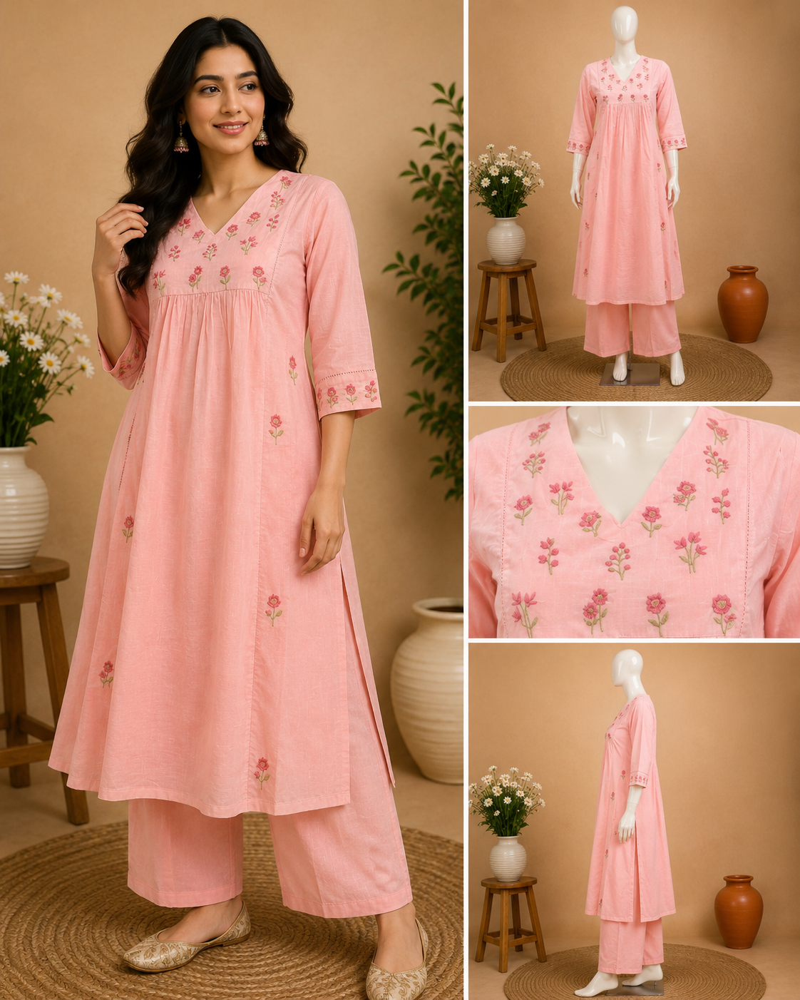 Cotton Baby Pink Top and Pant Set
