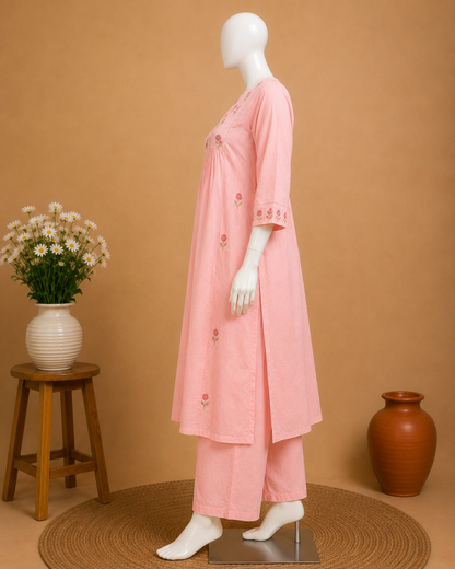 Cotton Baby Pink Top and Pant Set