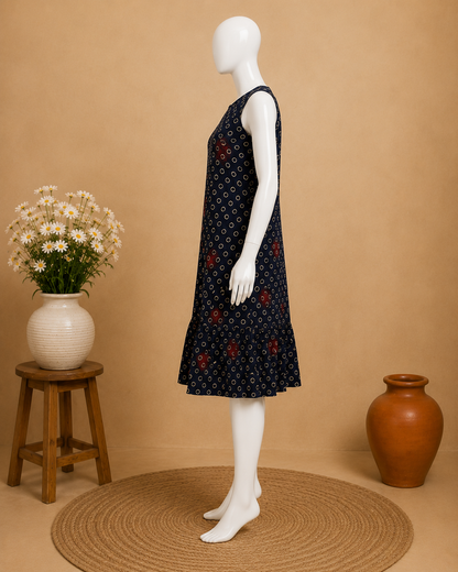 Beige Cotton Shirt Dress with Printed Border (Copy)