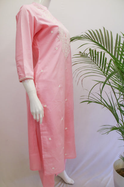 Cotton Chikankari Top & Pant Set