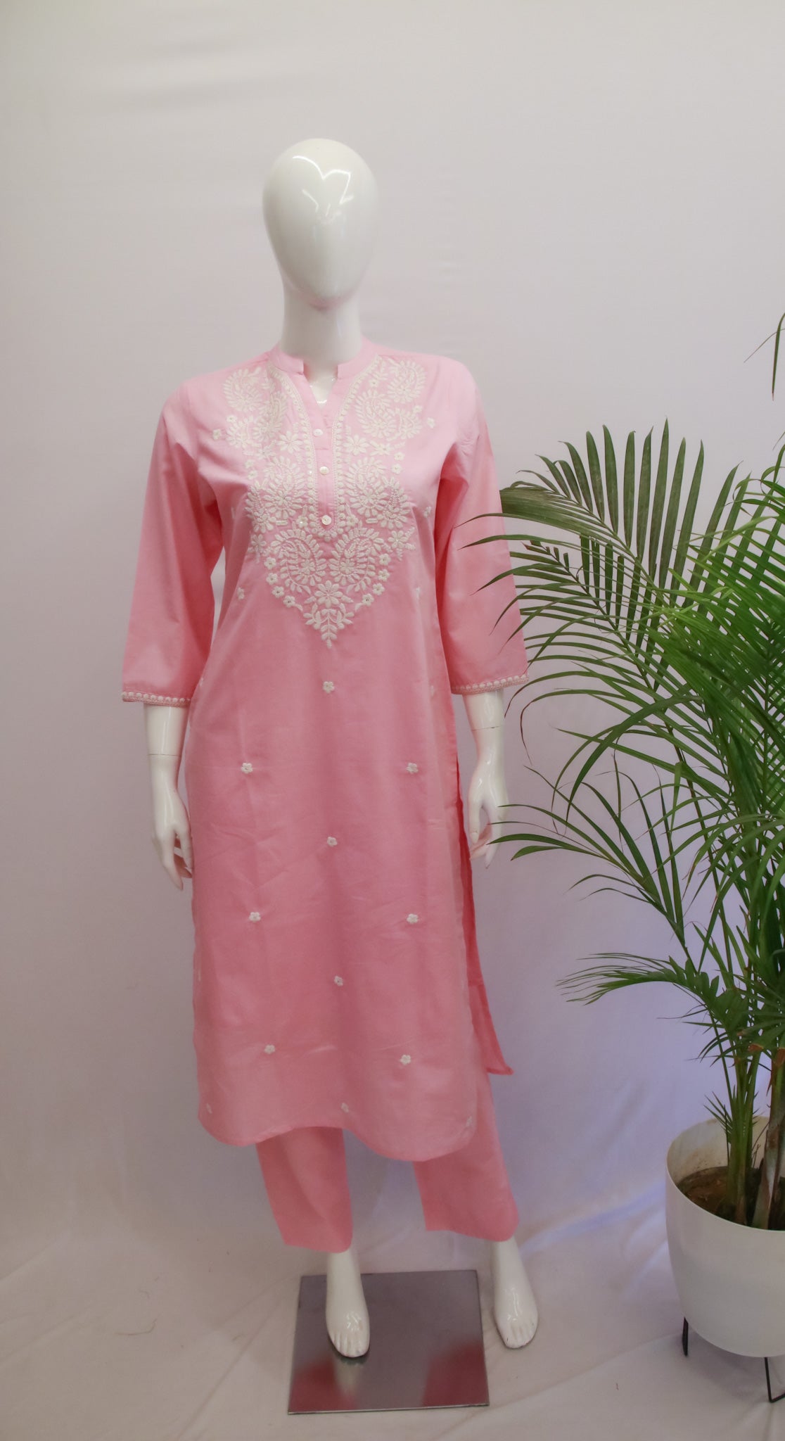 Cotton Chikankari Top & Pant Set