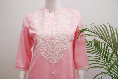 Cotton Chikankari Top & Pant Set