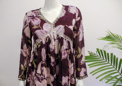 Chinon Alia Purple Dupatta Set