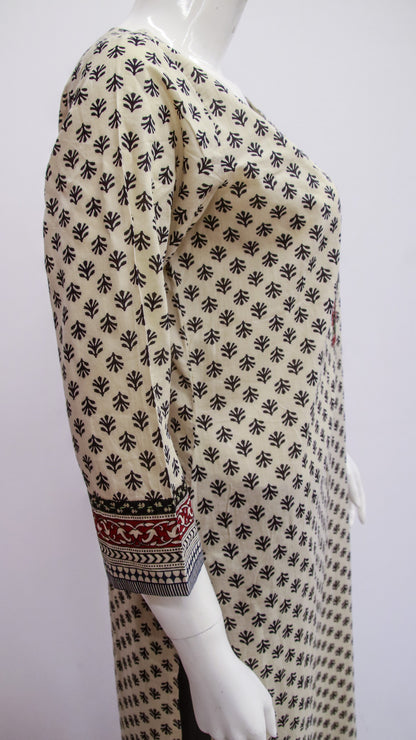 White Ajrak Kurti