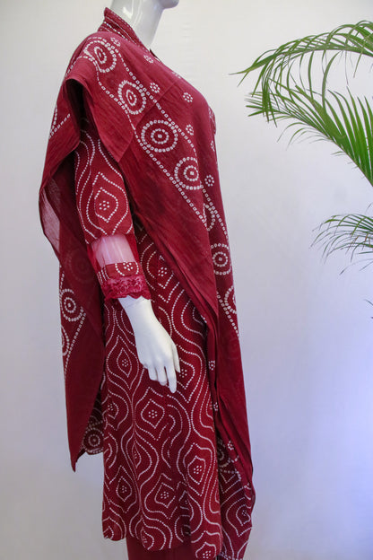 Cotton A-Line Palazzo Dupatta Set