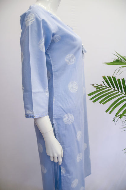 Cotton Blue Top & Pant Set