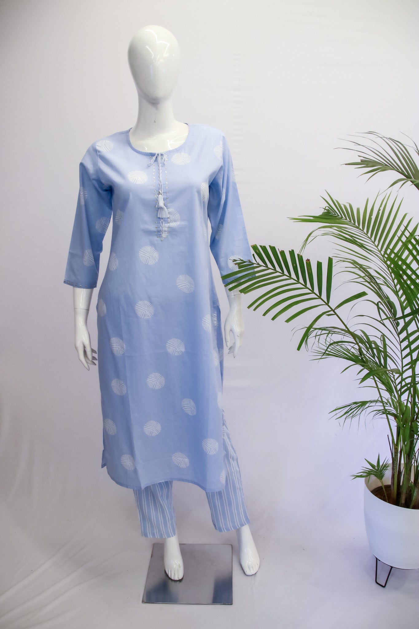 Cotton Blue Top & Pant Set